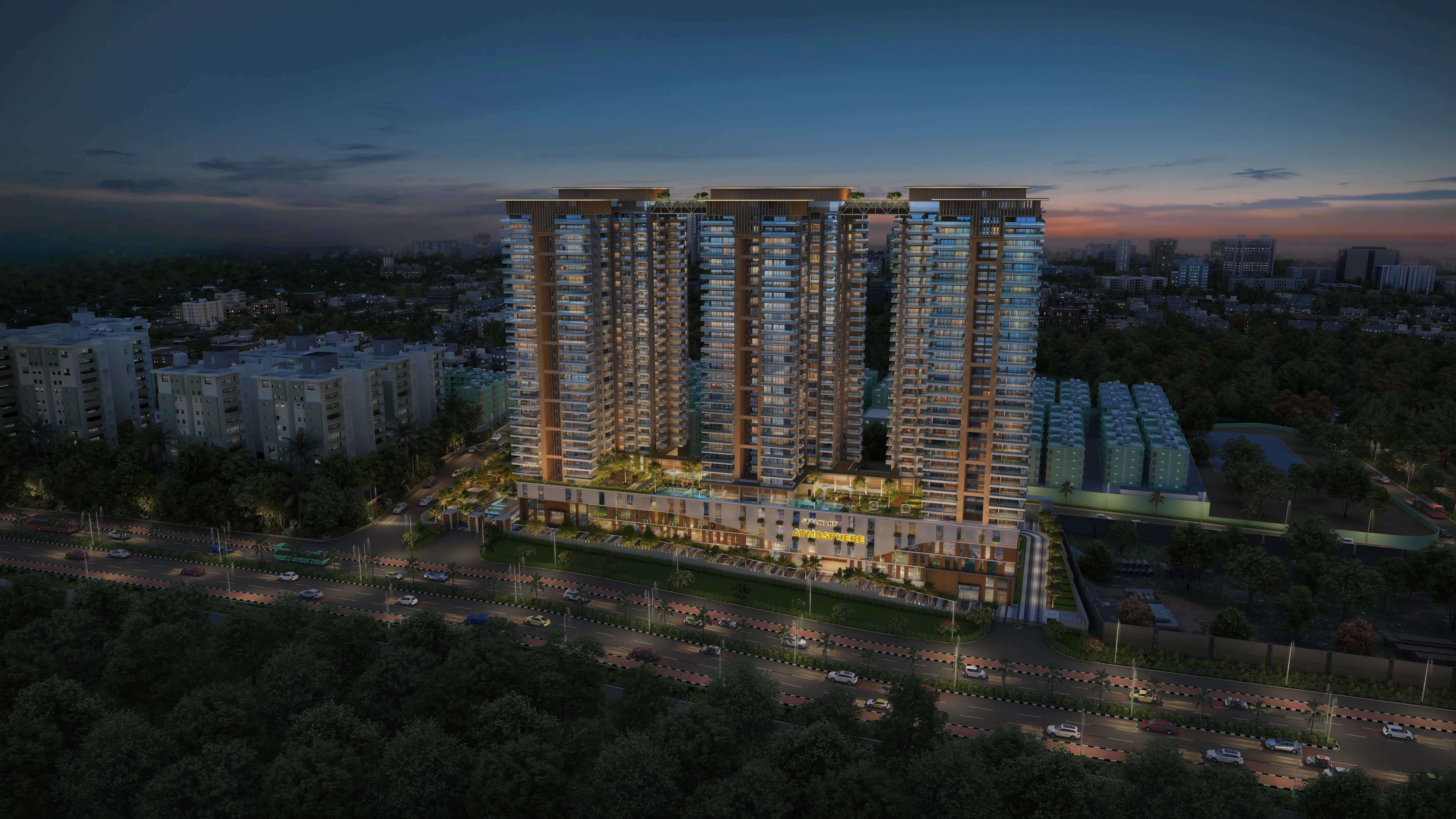 Stalwart Atmosphere — Aerial View Night